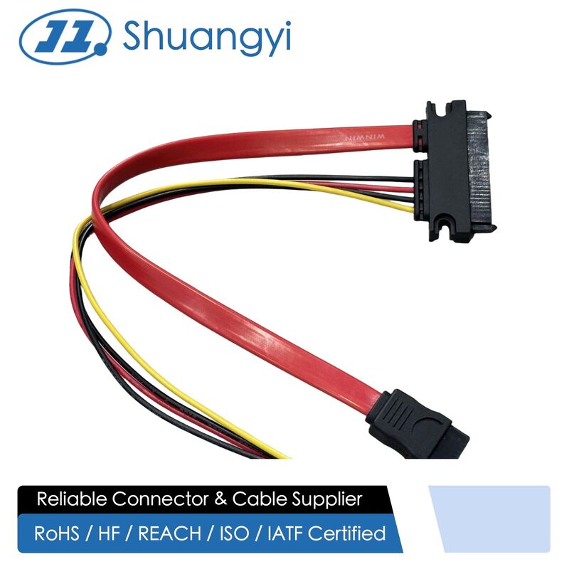 Slimline SATA Power & Data Cable Connector Harness – 7Pin Signal Cable with 4Pin Wire Power Connector for HDD / ODD / Server PCB