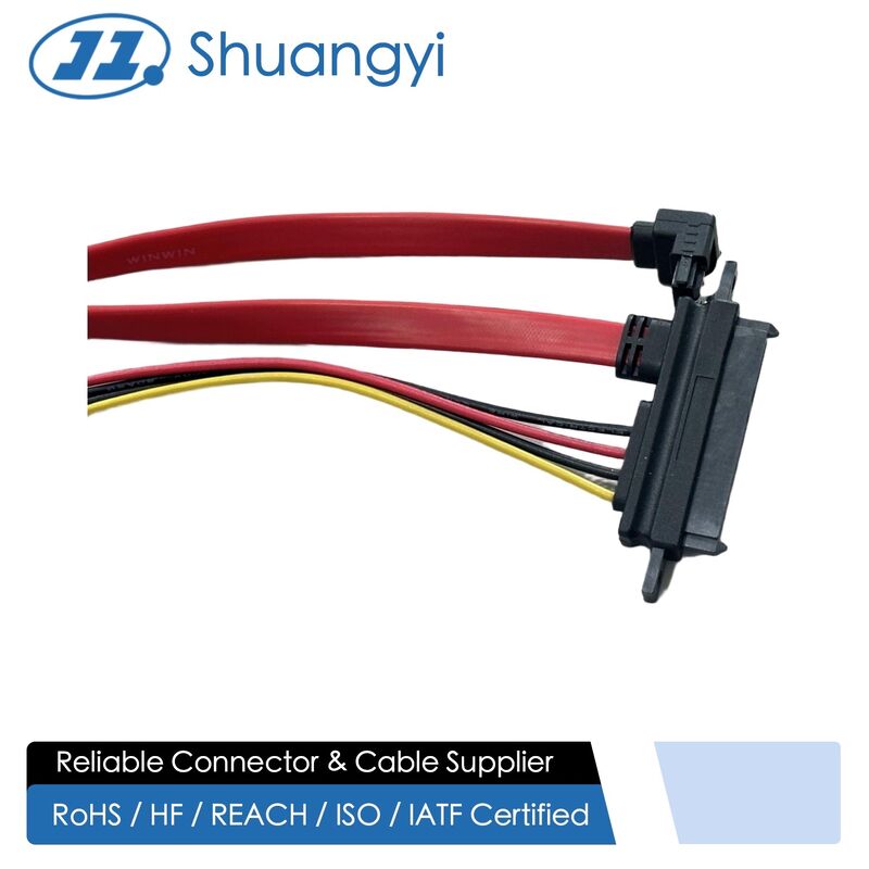 Slimline SATA Power & Data Cable Connector Harness – 7Pin Signal Cable with 4Pin Wire Power Connector for HDD / ODD / Server PCB