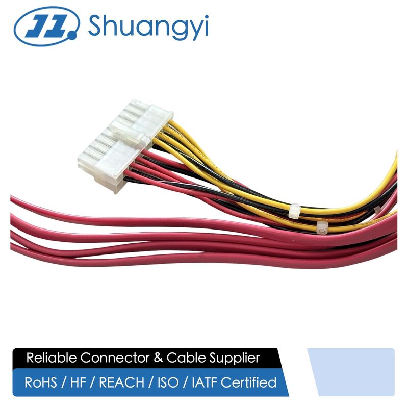 Multi-Drop SATA Power Data Connector Cable Harness – 24Pin PCB Connector to 5×22Pin Serial ATA