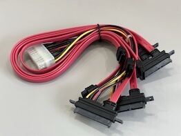 Multi-Drop SATA Power Data Connector Cable Harness – 24Pin PCB Connector to 5×22Pin Serial ATA