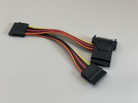 SATA 15Pin Power Connector Y Splitter Cable – 1 to 2 Female Electrical Wire Harness for HDD / SSD / Server Power Distribution