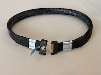 Braided SATA 7Pin Data Cable Connector – Right Angle to Right Angle Shielded Wire for HDD / SSD / Gaming PC / Server