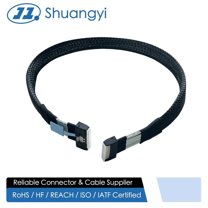 Mini SAS HD to U.2 NVMe SSD Connector Cable – SFF-8643 to SFF-8639 Braided Wire Harness for Server Storage