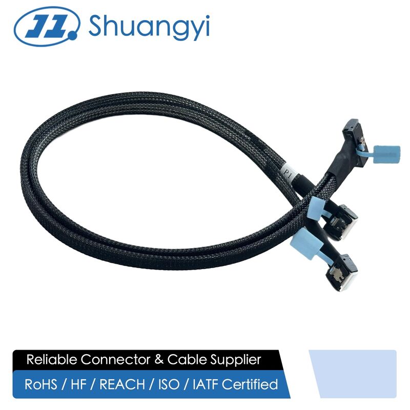 Mini SAS HD to U.2 NVMe SSD Connector Cable – SFF-8643 to SFF-8639 Braided Wire Harness for Server Storage