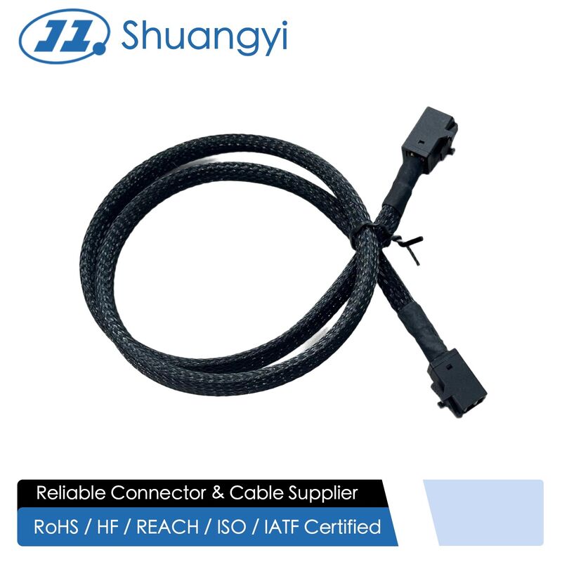 4Pin Fan Connector Sleeved Extension Cable – 2.54 mm Pitch Electrical Wire Harness for PC Case / Server Cooling
