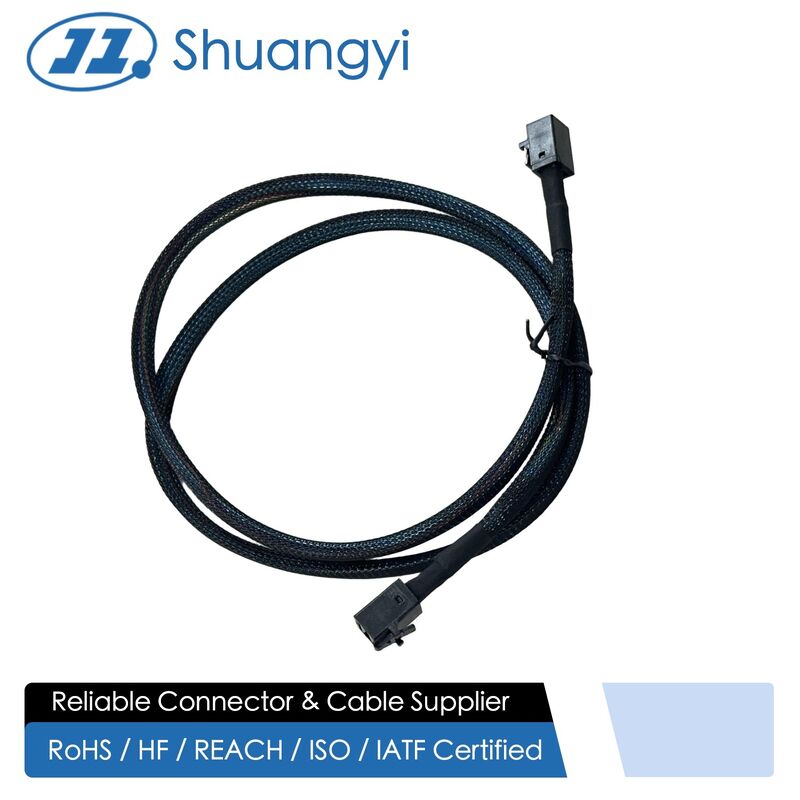 Mini SAS HD SFF-8643 to SFF-8643 High-Speed Cable Connector Assembly 1m | Internal Server Storage Signal & Power Wire Harness