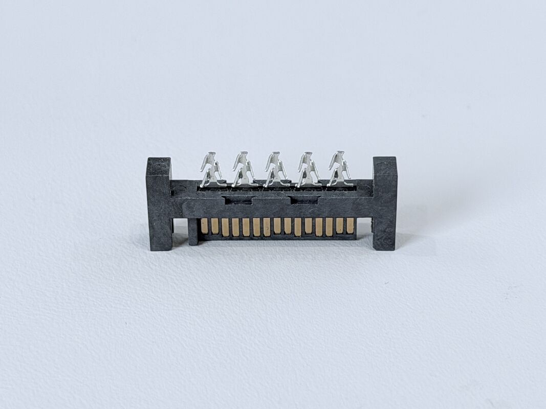 SATA 15P Male Connector | Crimp-Type Terminal 15µ” Gold Plated | Electrical Electronic Signal PCB Wire Cable Connector for Server, Automotive, Power Transmission