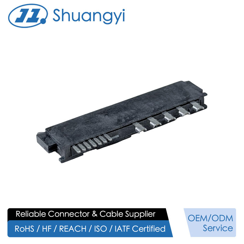 SATA 22P Female Connector | 32-Wire Solder Type 180° G/F Gold Plated | Electrical PCB Signal Terminal Connector for Server, Automotive, Wire Cable Applications