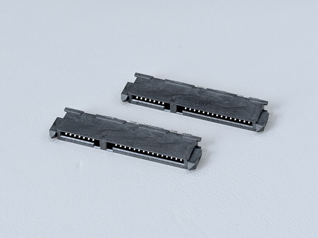 SATA 22P Female Connector | 32-Wire Solder Type 180° G/F Gold Plated | Electrical PCB Signal Terminal Connector for Server, Automotive, Wire Cable Applications