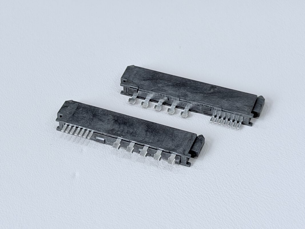 SATA 22P Female Connector | 32-Wire Solder Type 180° G/F Gold Plated | Electrical PCB Signal Terminal Connector for Server, Automotive, Wire Cable Applications