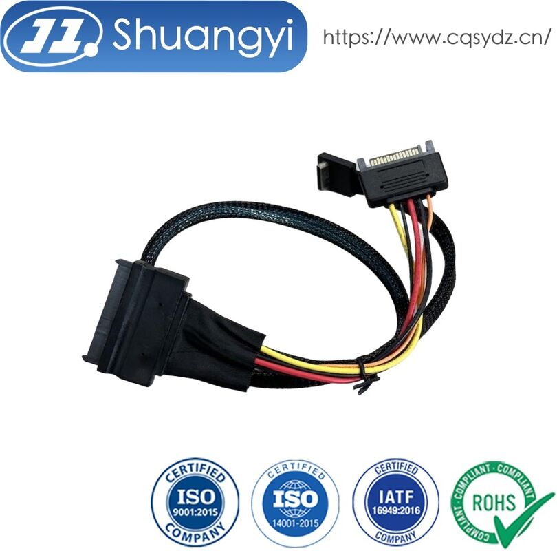 SFF-8654 8i to SFF-8654 8i High-Speed Mini SAS HD Connector Cable, 1.0 m 32AWG 85 Ω Braided Assembly