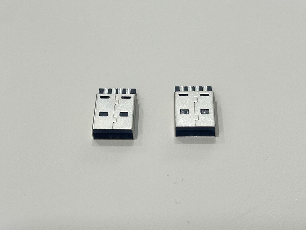 High-Durability USB 2.0 AM Connector – Integrated Solder-Type Black Housing Gold-Flash Plated Interconnect