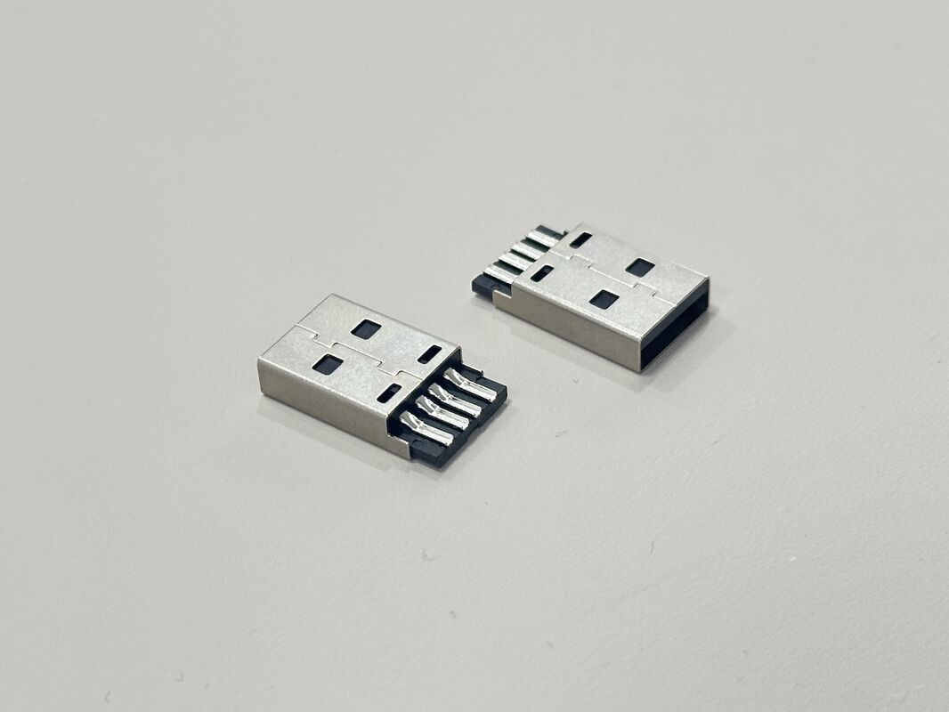 High-Durability USB 2.0 AM Connector – Integrated Solder-Type Black Housing Gold-Flash Plated Interconnect
