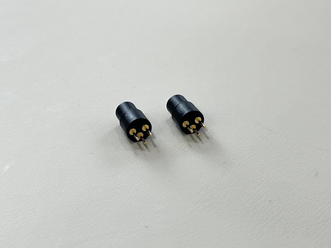 3 Pin Round Male Power Connector, Gold-Plated PCB Solder Terminals Connector