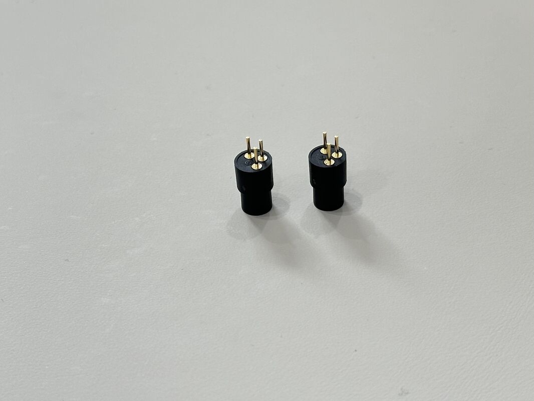 3 Pin Round Male Power Connector, Gold-Plated PCB Solder Terminals Connector
