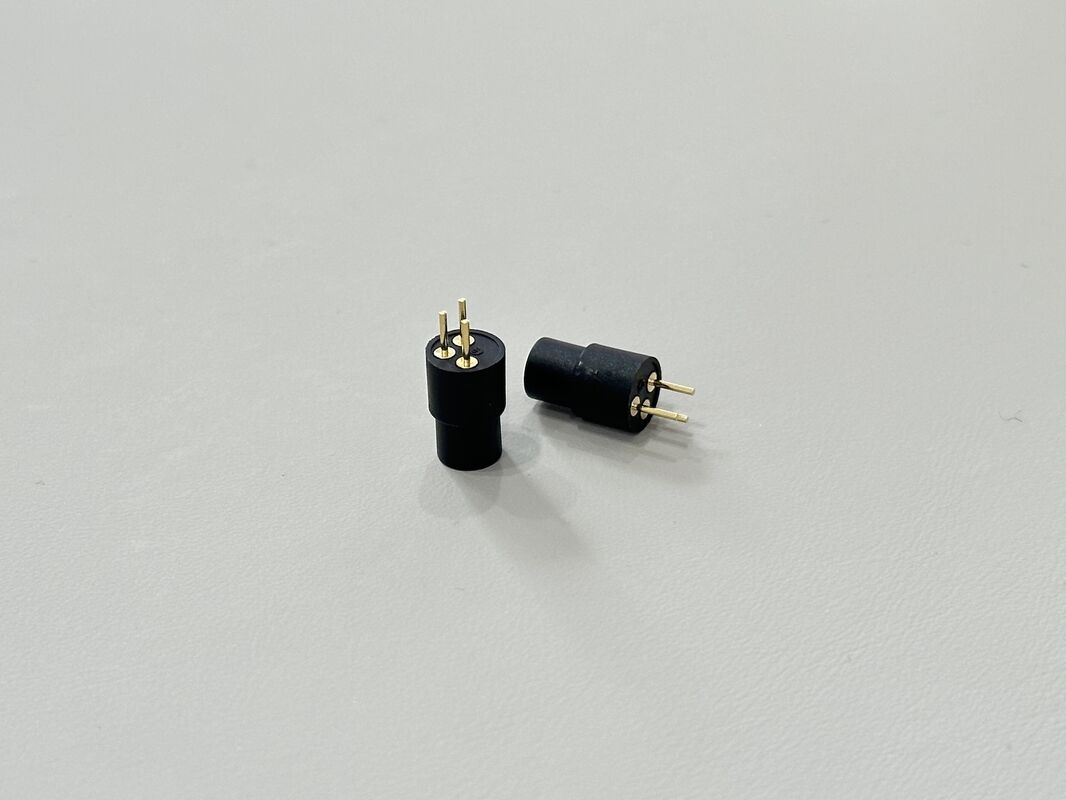 3 Pin Round Male Power Connector, Gold-Plated PCB Solder Terminals Connector