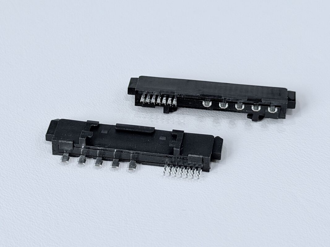 SATA 22-Pin Female Connector Series, 15P Reverse-Cup Type, 180° SMT, Gold-Plated G/F, Electronic Signal & Power Transmission Connector for Server, Automotive & PCB Applications