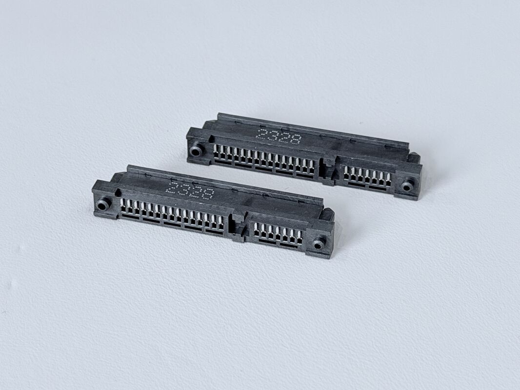 SATA 22-Pin Female SMT Connector with Pillar | 1.27mm Pitch Gold-Plated Terminal | PCB Electronic Signal Power Transmission Connector