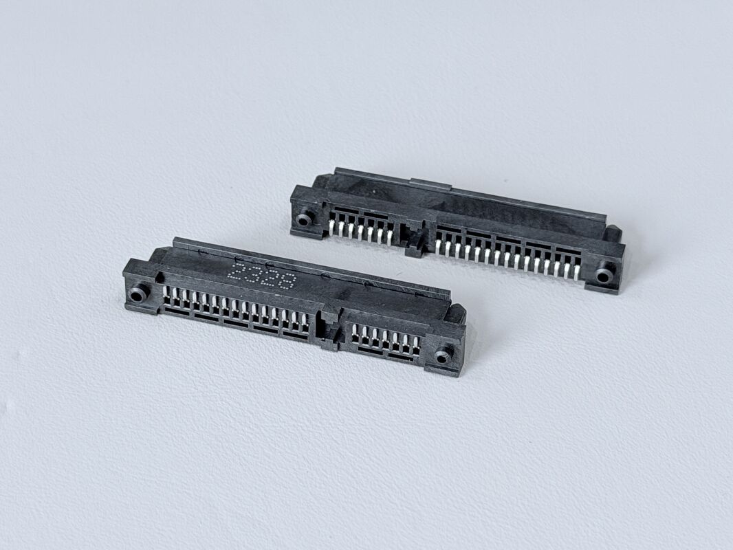 SATA 22-Pin Female SMT Connector with Pillar | 1.27mm Pitch Gold-Plated Terminal | PCB Electronic Signal Power Transmission Connector