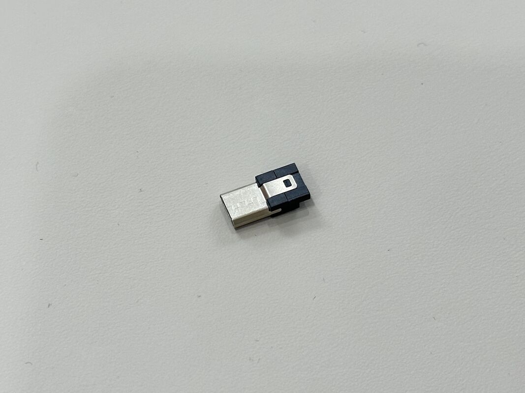 USB Micro-B Wire Terminal Connector | 5F/3R Black Cable End | Gold-Plated G/F | Electronic Signal Wire-to-Cable Connector