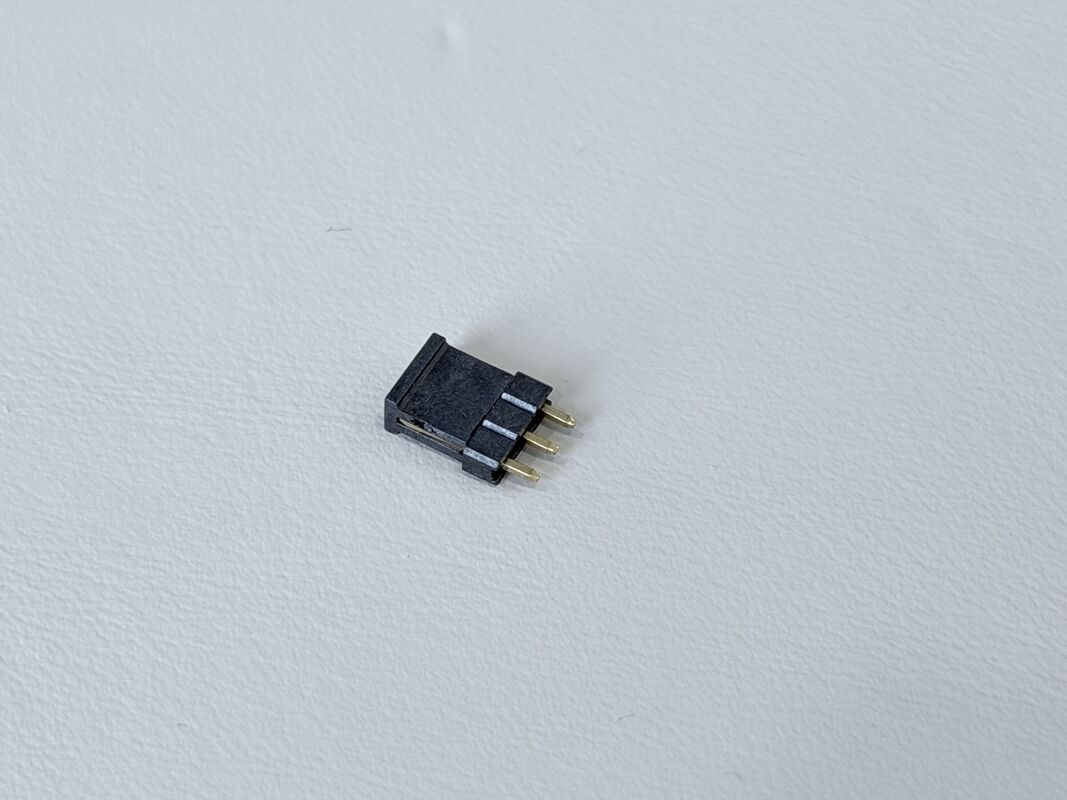 6.0H 2.00mm Pitch 1×3 Pin Header Connector, Single-Row Straight Type, Gold-Flash G/F, Brass Terminals, 1.9mm Housing Height, PCB Electronic Signal Connector