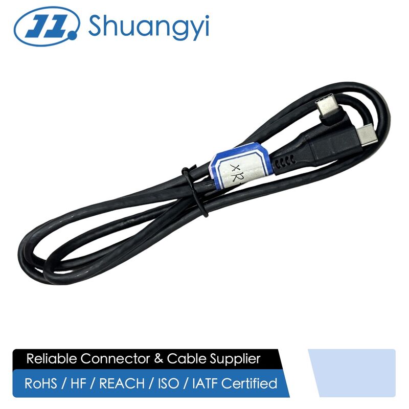 USB Type-C to USB Type-C Right-Angle Power & Data Cable Connector