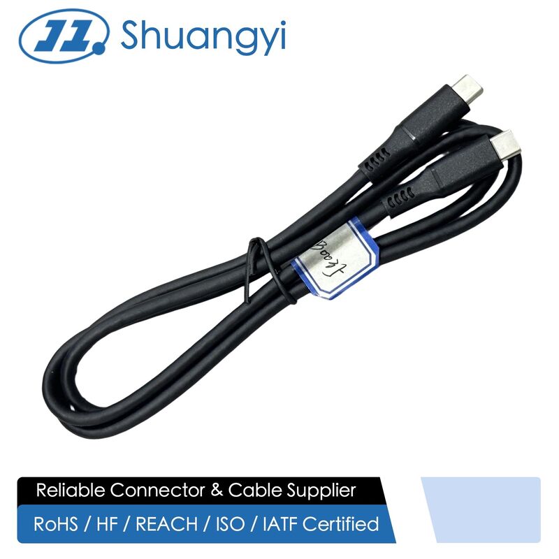 USB Type-C to USB Type-C Right-Angle Power & Data Cable Connector