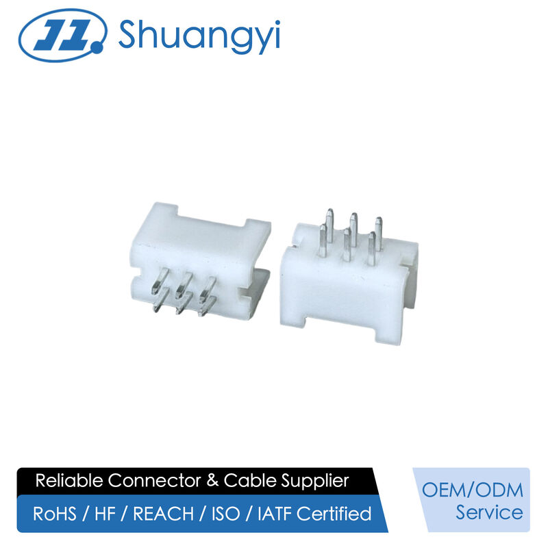 2.00mm Pitch Dual-Row Right-Angle Pin Header Connector | 2×3P 6 PIN PCB Electronic Signal Connector for Automotive, Server & Power Applications