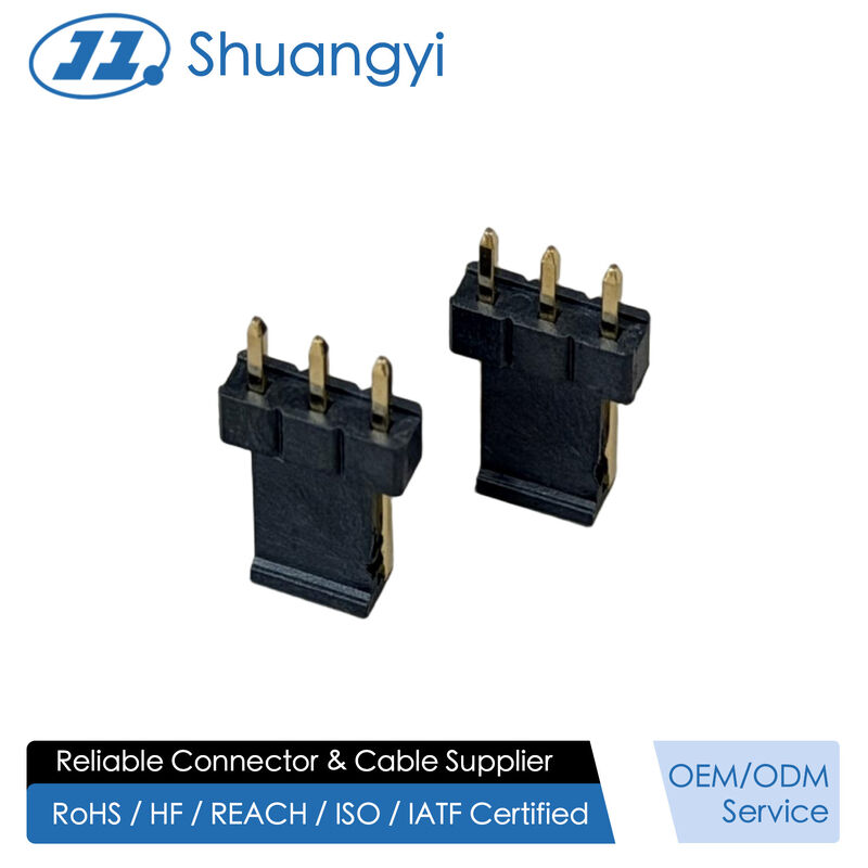 2.54mm Pitch 1×3 Single-Row Pin Header Connector, Gold-Plated PCB Electronic Connector for Signal & Power Transmission