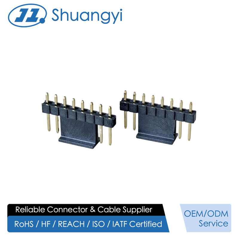 2.54mm Pitch Single-Row Pin Header Connector (8.5H Vertical), Gold-Plated PCB Electronic Signal Terminal Electrical Connector with Custom Pin Configuration