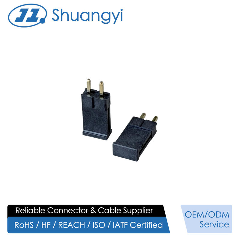 2.54mm Pitch Single-Row Pin Header Connector 1×2, Vertical Through-Hole PCB Electronic Signal Terminal Connector with Gold Flash