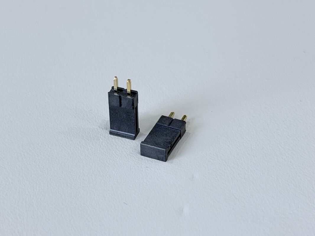 2.54mm Pitch Single-Row Pin Header Connector 1×2, Vertical Through-Hole PCB Electronic Signal Terminal Connector with Gold Flash