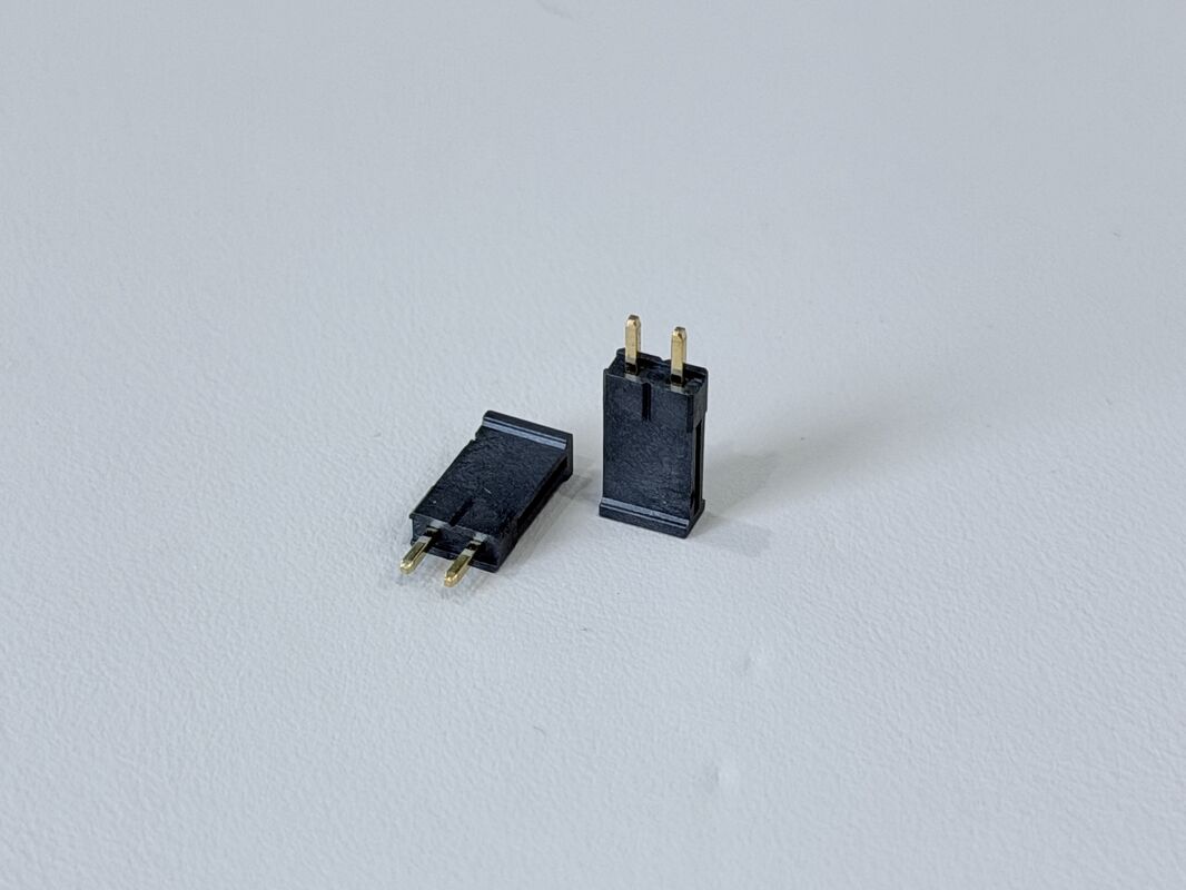 2.54mm Pitch Single-Row Pin Header Connector 1×2, Vertical Through-Hole PCB Electronic Signal Terminal Connector with Gold Flash