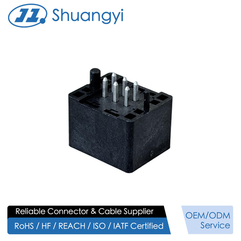 2.54mm Pitch 2×3 DIP PCB Connector, 6-Pin Vertical Electronic Terminal Connector, PA9T High-Temperature Housing, Copper Alloy Contacts, 5A Power & Signal Pin Header Connector