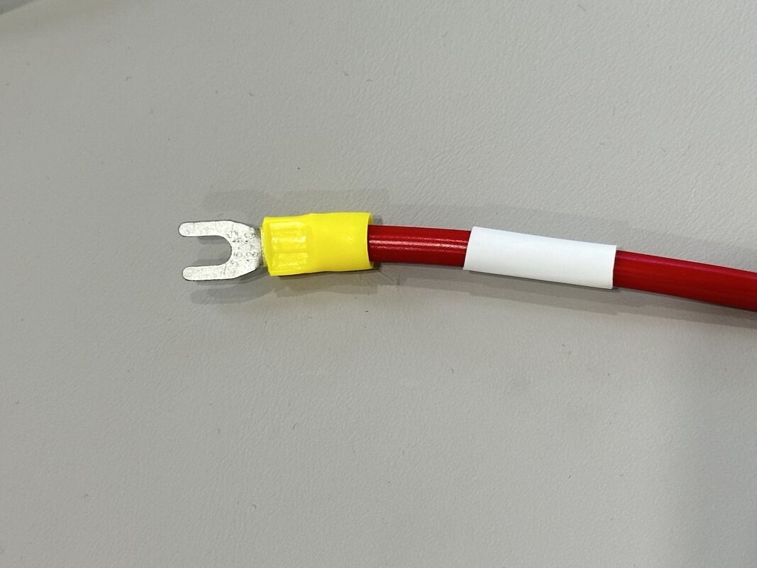 Ring to fork terminal power connector cable, DC PV negative grounding wire harness for battery, inverter, automotive and server electrical distribution, customization for pin size and cable length