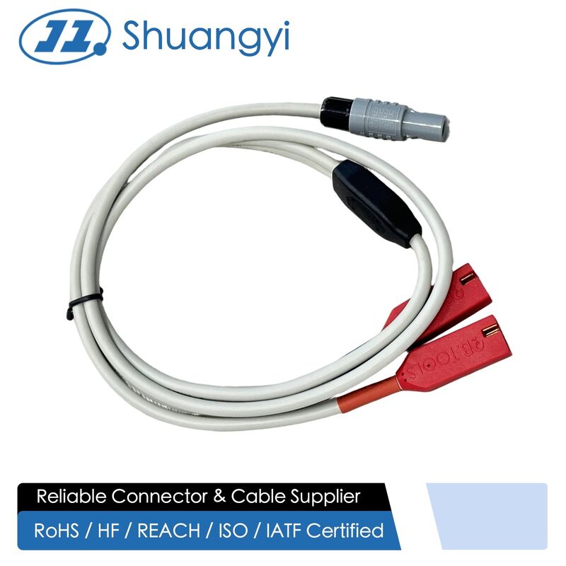 Power test cable connector with dual safety banana plugs to DC power socket, electrical wire harness for battery charger, inverter, solar system and lab equipment