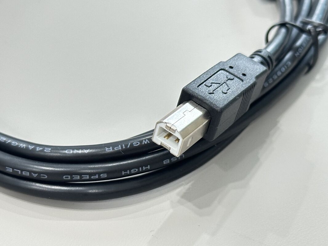 High-speed USB Type A to Type B connector cable for printer, scanner, server, and industrial equipment signal transmission with ferrite core and reliable power supply