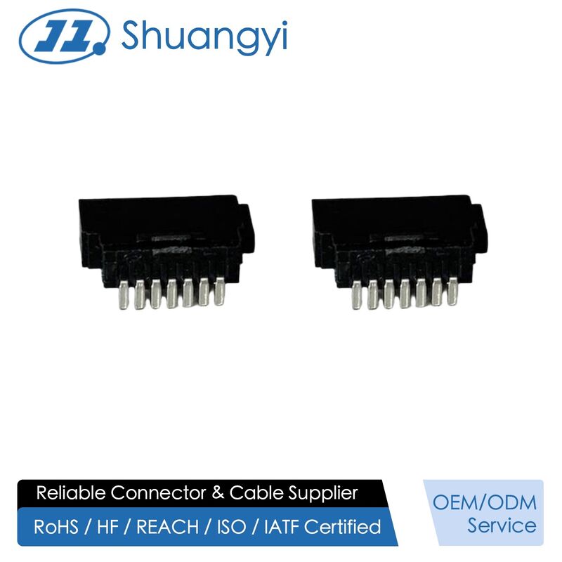 SATA 7-Pin Wire Solder Female Connector, 1.27mm Pitch PCB Signal Power Interface, Custom Electrical Terminals for HDD SSD Server Storage Transmission and Industrial Equipment Applications