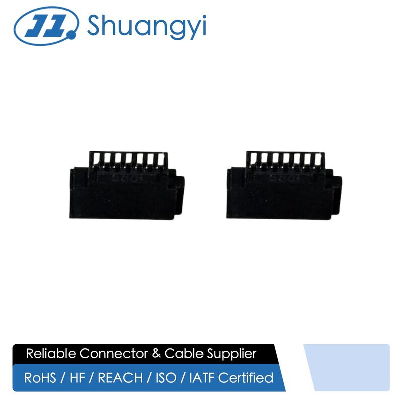 7 Pin 1.27mm PCB Female Socket Connector, Right Angle SMT Board Interface for High Speed Signal Transmission, Custom Wire Harness, Automotive and Industrial Electronic Power Systems