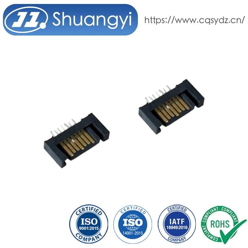 13 Pin SATA board mount connector, 1.27mm pitch vertical SMT PCB connector for high speed data transmission, HDD / SSD storage, industrial electronic server customization