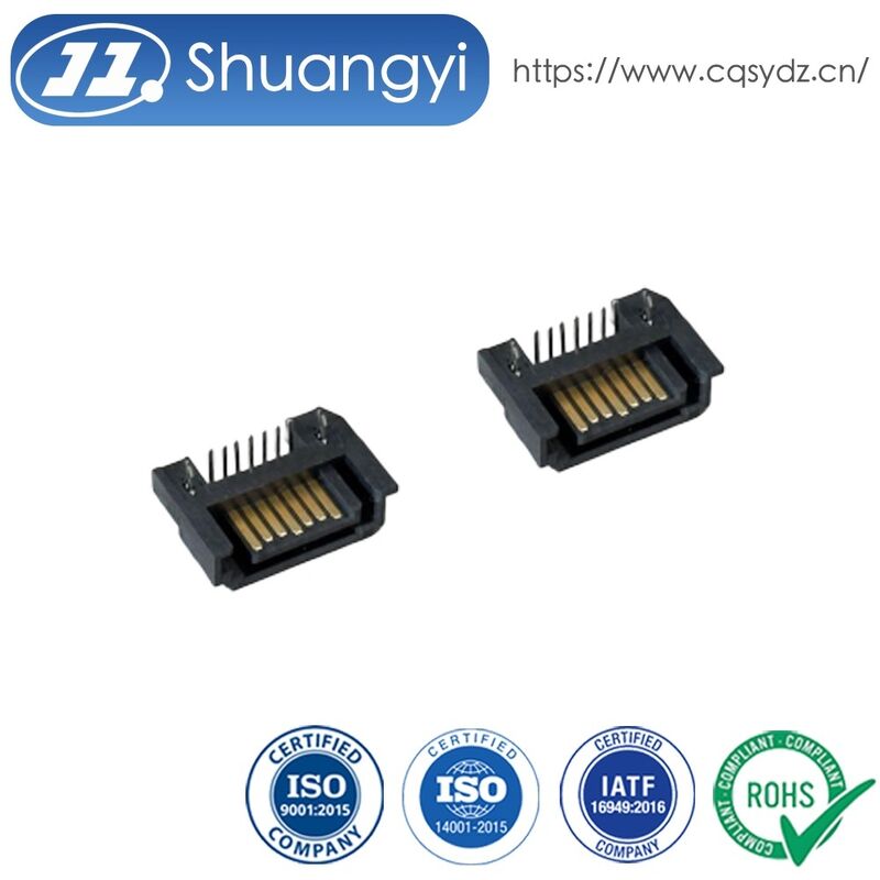 13 Pin SATA board mount connector, 1.27mm pitch vertical SMT PCB connector for high speed data transmission, HDD / SSD storage, industrial electronic server customization