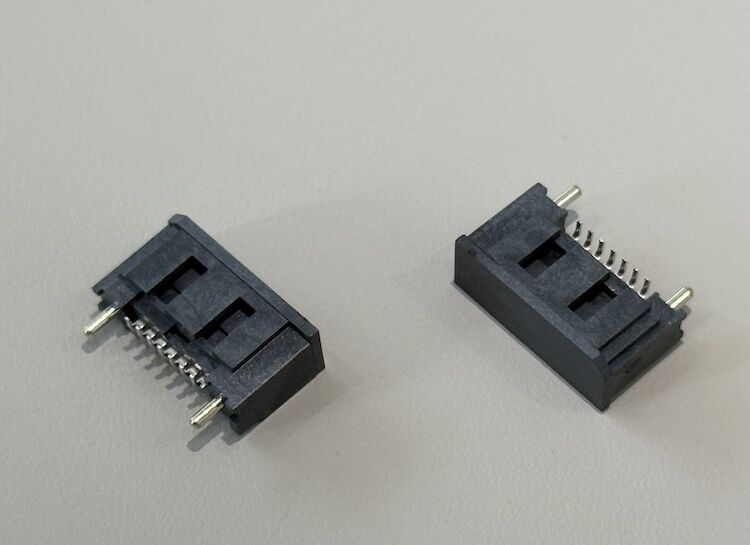 High-reliability SATA 7-pin PCB connector, 1.27 mm pitch power/signal connector for HDD/SSD storage, industrial control, server boards, OEM custom wire harness and cable assemblies