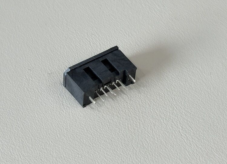 1.27mm PCB male header connector, 7 pin right-angle gold-plated double row electrical signal connector for SATA interface server storage automotive electronics power and data transmission