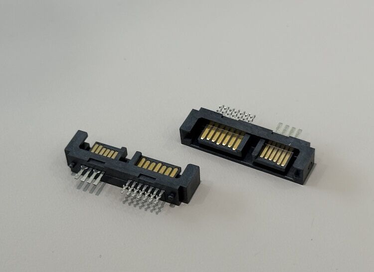 Male SATA PCB connector 13pin power signal terminals, electronic wire cable interface, high-speed data transmission connector for server storage, customization for automotive and industrial applicatio