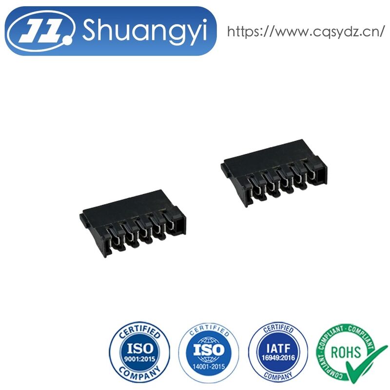 2.54mm pitch 6-pin IDC female terminal connector, wire-to-board electrical signal connector for PCB customization, automotive electronics, server power and data transmission applications