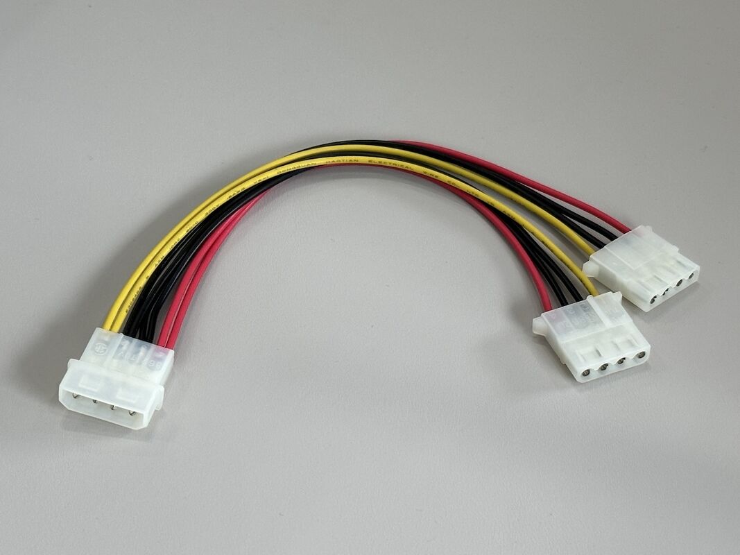 Product Title (≈25 words) 4pin power splitter connector cable, male to dual female wire harness, electrical terminals for PSU, SATA,automotive, internal computer power transmission customization