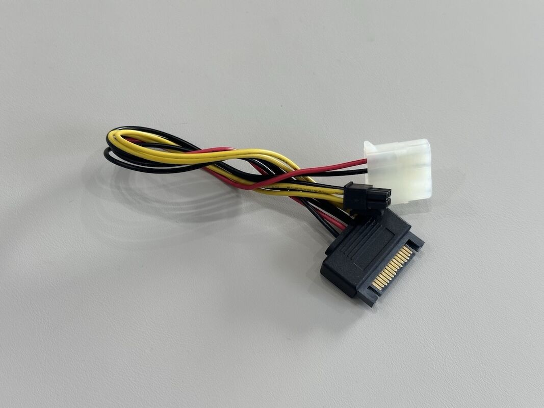 Power connector cable SATA 15 pin to 4-pin Molex and 6-pin PCIe adapter, electrical wire terminals for server PSU, automotive electronic power transmission customization