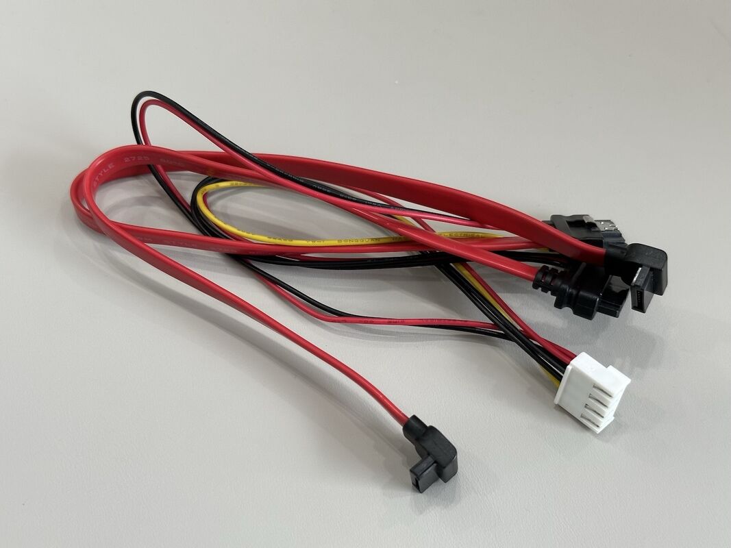 SATA data and power connector cable harness, right-angle 7 pin serial ATA wire cable with 4 pin power connector for HDD SSD server storage customization