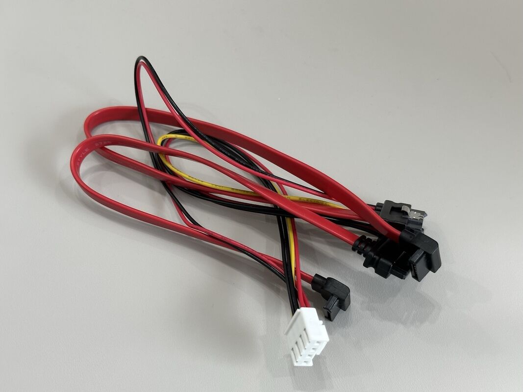 SATA data and power connector cable harness, right-angle 7 pin serial ATA wire cable with 4 pin power connector for HDD SSD server storage customization