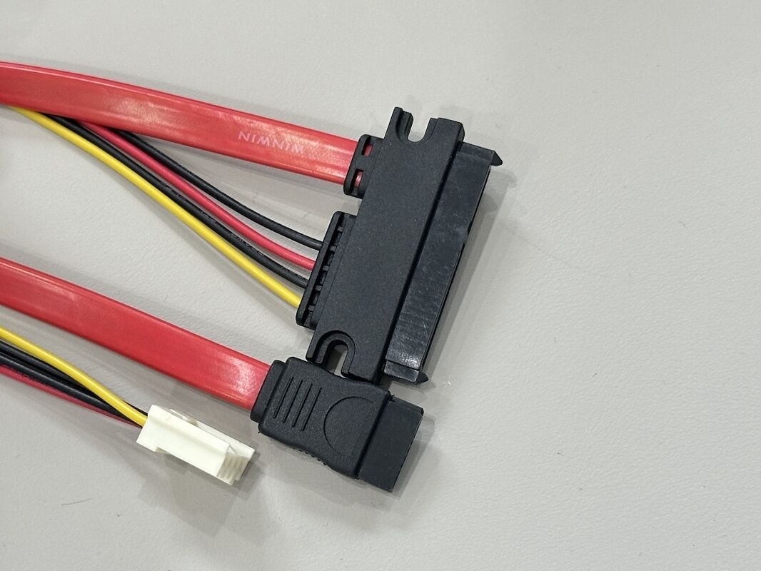 Serial ATA data power connector cable, 7+15 pin SATA wire harness with micro 4 pin power connector for HDD SSD server storage transmission customization applications